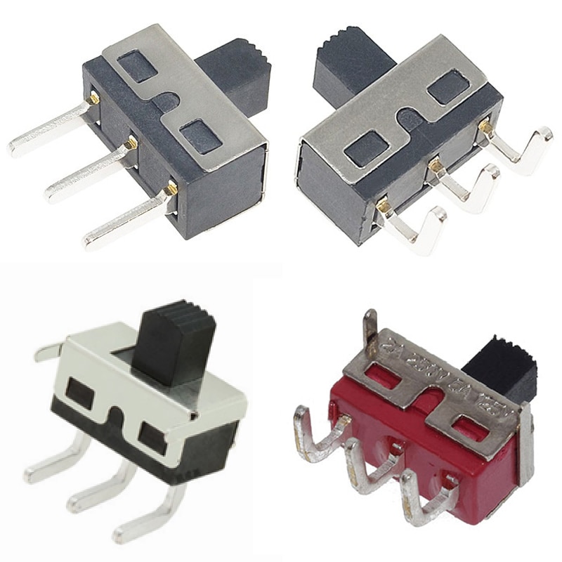 10pcs SS12D10 SS12D11 Toggle Switch Mini Slide Switches Handle High 5mm SS12D10G5 SS12D06 Black Red
