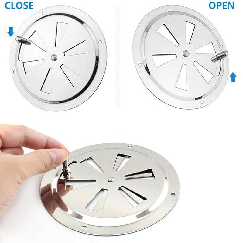 Air Louver Vent Stainless Steel 316 Boat Marine Round Grille Ventilation Louvered Ventilator Grill Cover Side Knob Opening