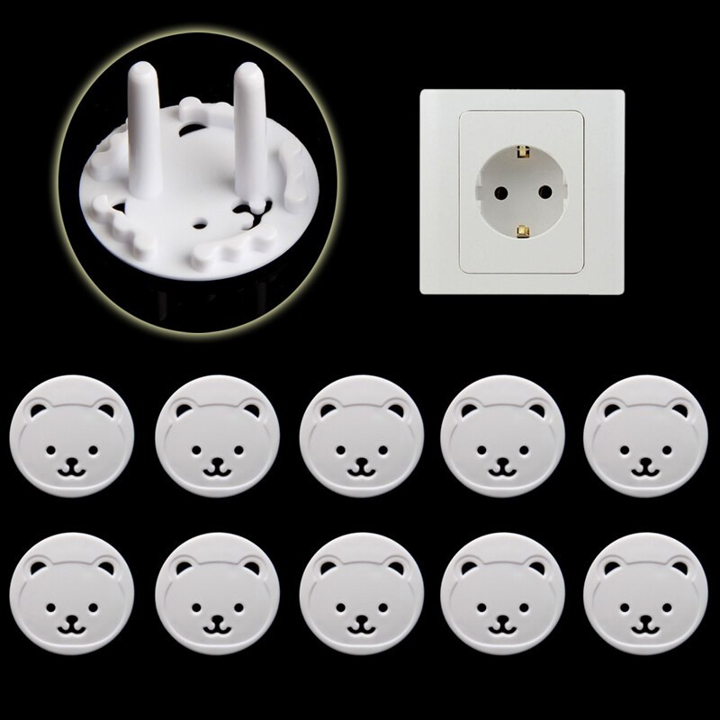 10X Power Kid Socket Cover Baby Child Protector Guard Mains Point Plug Bear New