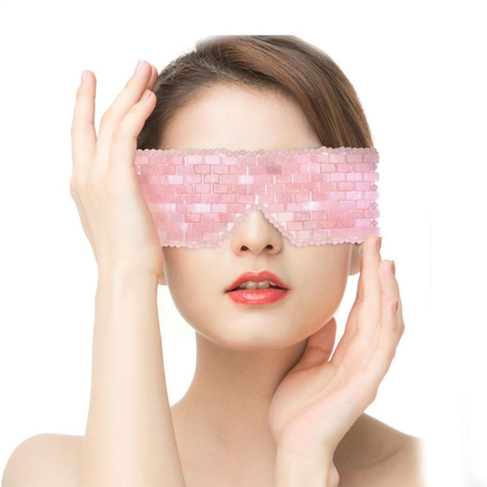Natural Rose Quartz Facial Massager Jade EyeMask Cold Eye Skin Care Therapy Relieve Fatigue Tool Beauty Sleep Mask Face Head
