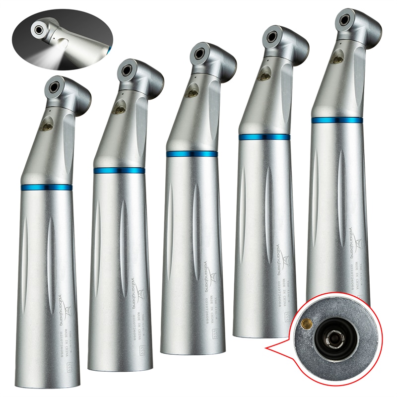 1-5Pcs Dental Self-illuminated LED E-generator Inner 1:1 ratio Contra Angle Push Button Handpiece fit NSK