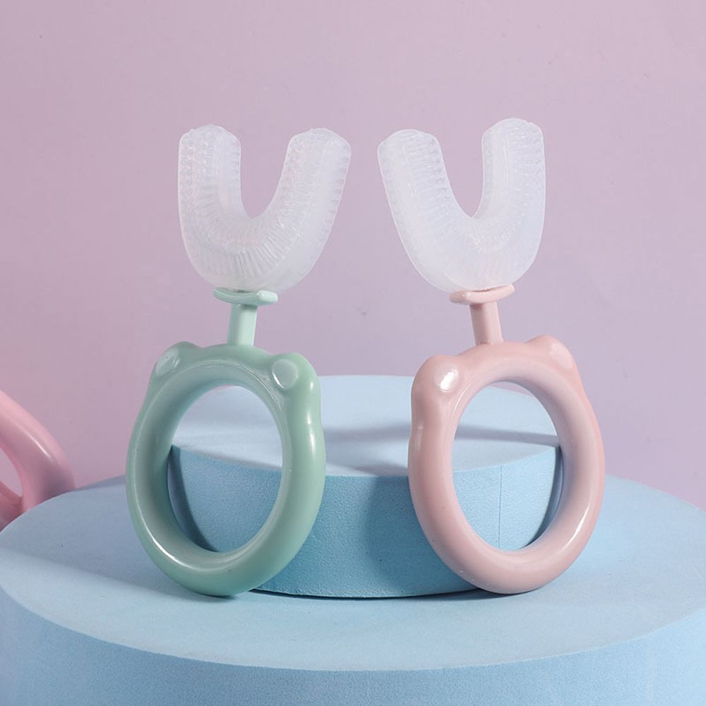 Children Silicone Toothbrush Infant Healthy Handheld Baby Kids Soft Oral Care U-shape Baby Toothbrush Teeth Cleaner
