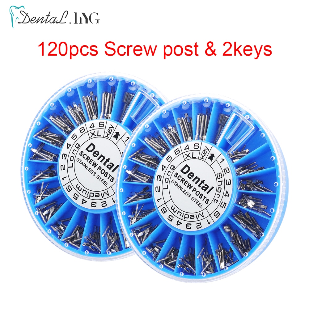 Dental Screw Post 120pcs Dental Materials For Dentist Tool Dentistry With 2Keys