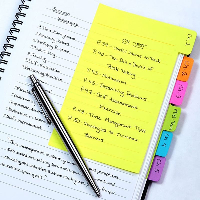 60 sheets/pack 6 Color Sticky Notes Index Memo Pad Bookmarks Cute Stickers