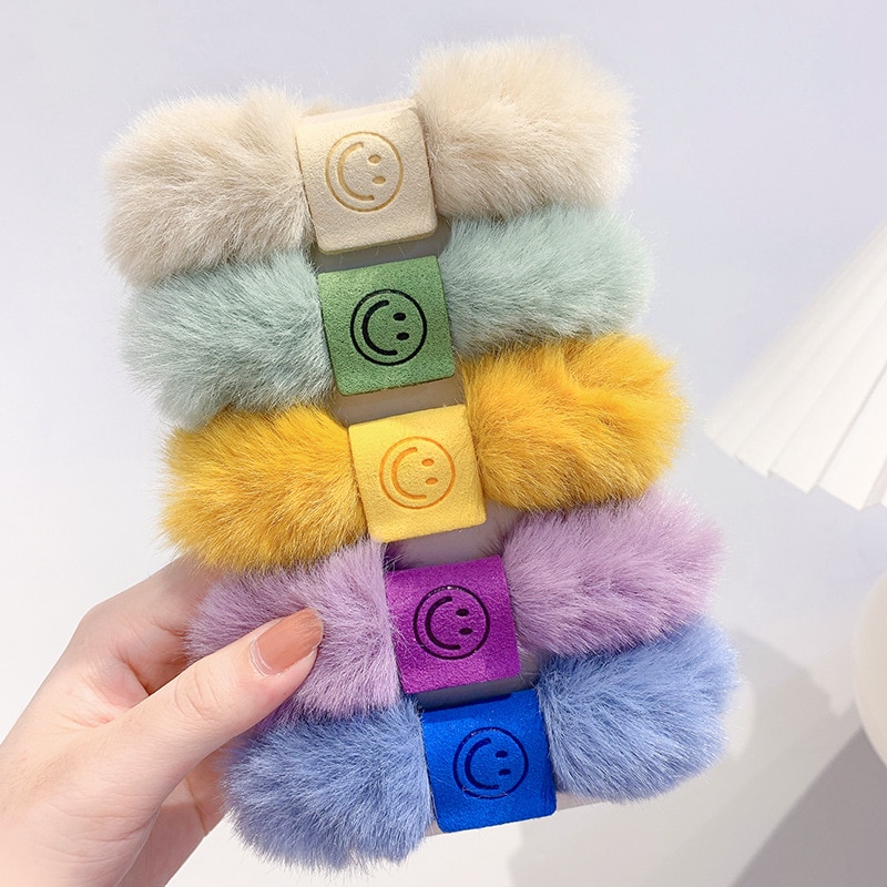 Fashion Plush Scrunchies Children Girls Hair Wear Ponytails Kids Hair Wear Kawaii Hair Ribbons Kids Hair Wear Hair Bands