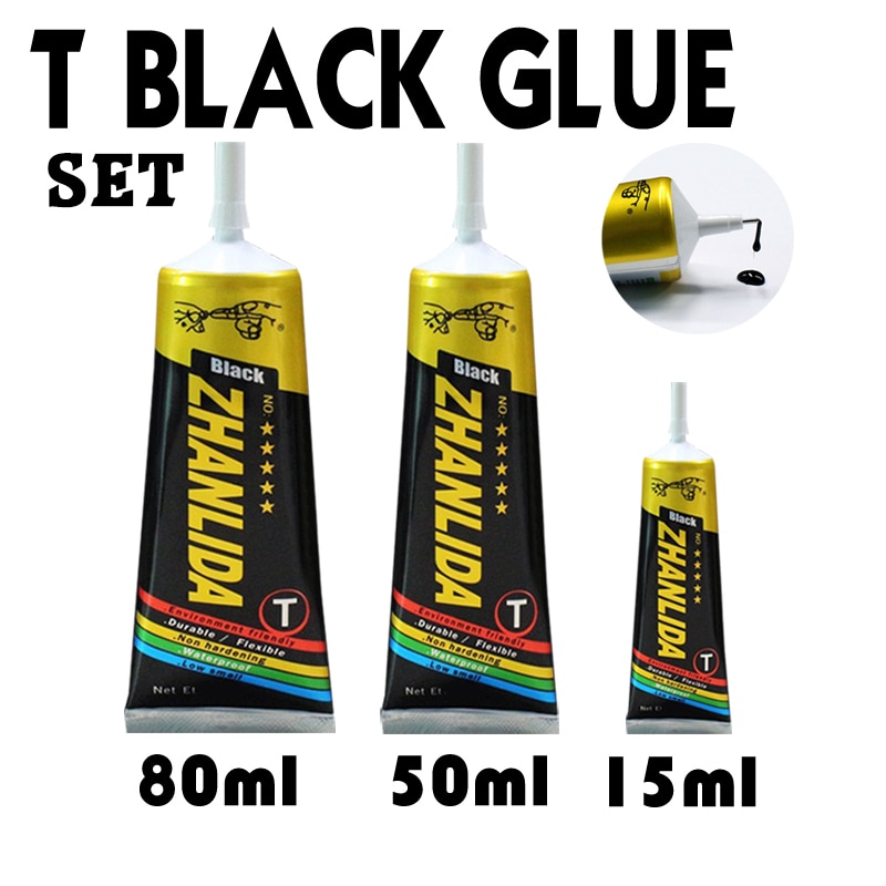 15-80ml Zhanlida T Black Liquid Glue Mobile Phone Screen Repair Accessories Paste Car Interior Beauty Border Sealant Diy Metal