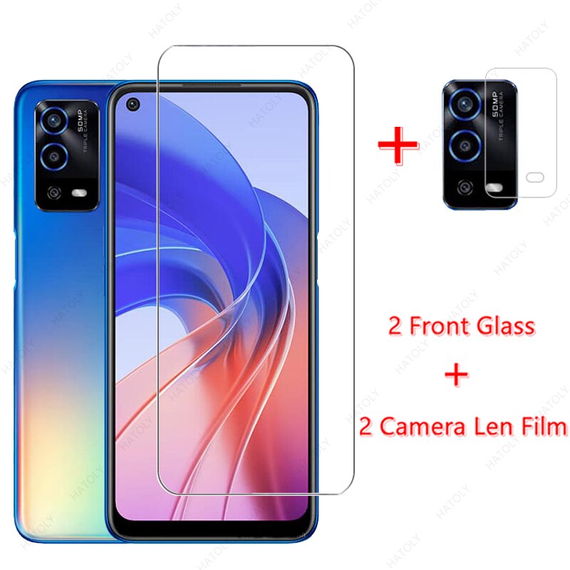 For Glass OPPO A55 Tempered Glass For OPPO A55 Phone Screen Protector Camera Len Film Clear Full Glue Glass for OPPO A55 4G 5G
