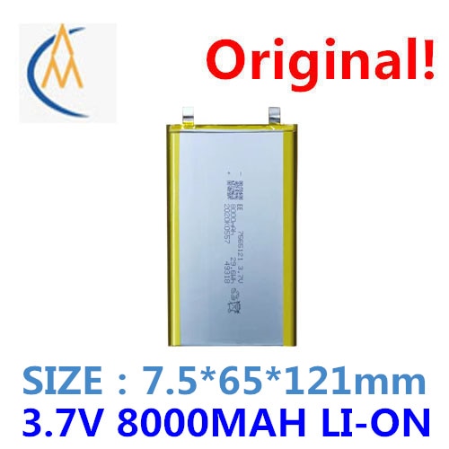 7565121 3.7 V 8000 mah charging treasure mobile power supply back digital lithium polymer battery manufacturers
