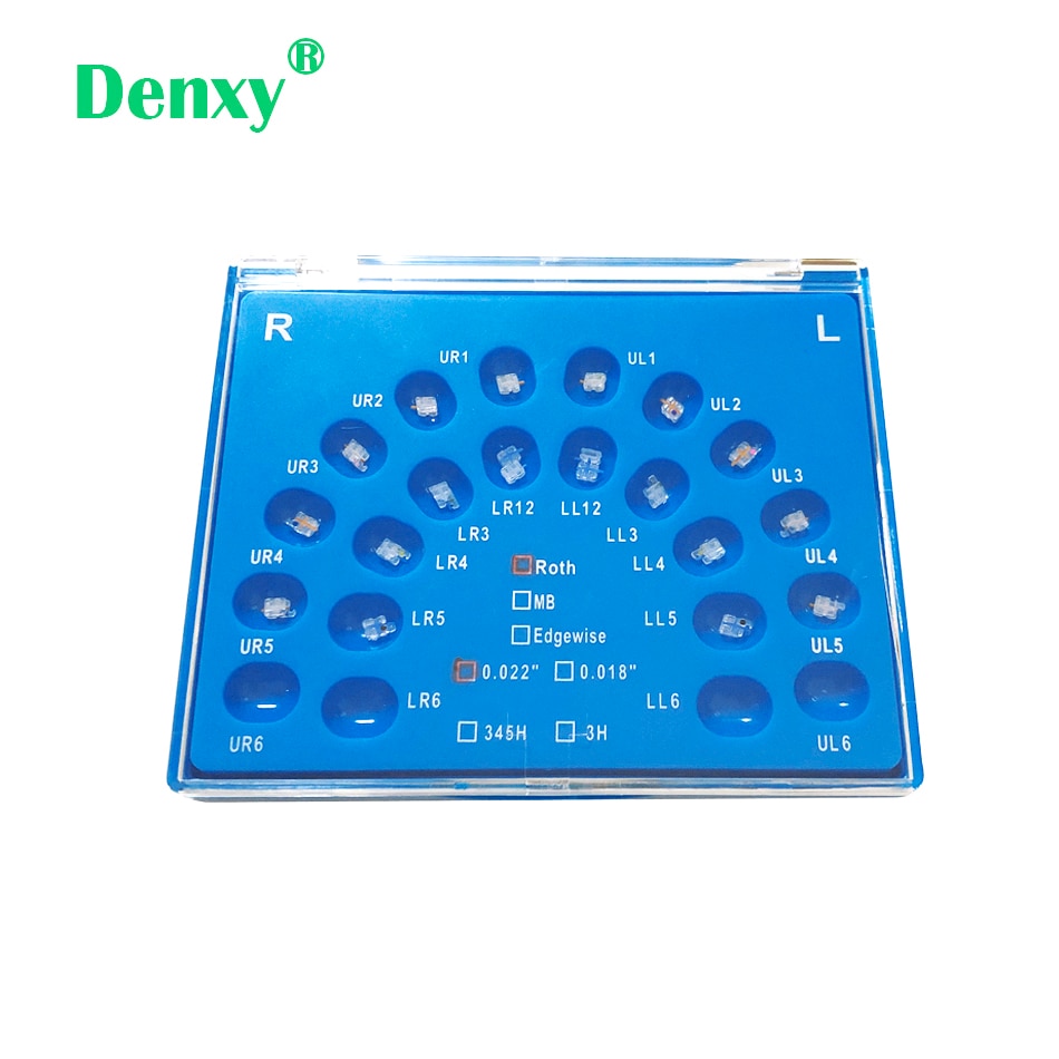 Denxy 1Box High-Quality Dental Sapphire Ceramic Bracket Brace Orthodontic Material Clear monocrystalline Sapphire