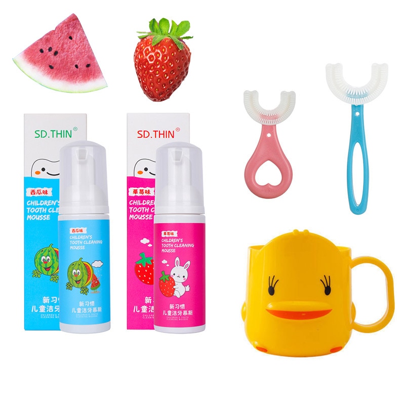 60ml Strawberry Watermelon Foam Toothpaste Stain Removal Teeth Mouth Clean Toothpaste Whitening Mousse Tooth Paste Dental Care