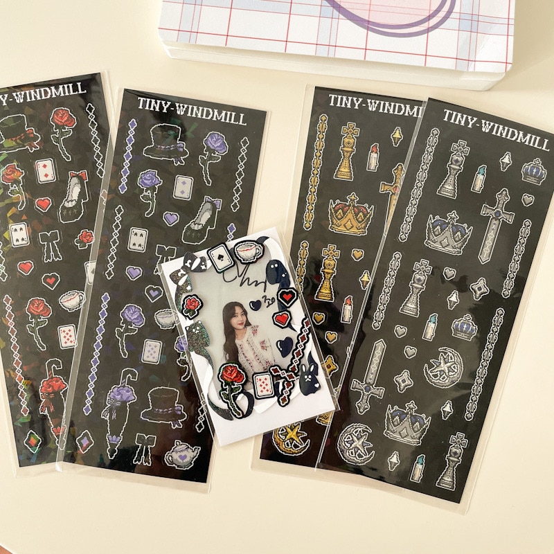 1Pc Ins Dark Rose Series European Royal Style Sticker Decoration Scrapbooking Stationery Stickers Gorgeous School Art Supplies