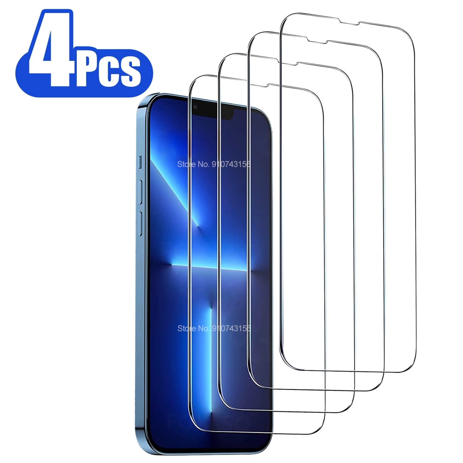 4PCS 9H Screen Protectors For Iphone 12 13 Mini Glass Tempered I Phone 11 14 Pro XS Max XR X Protection Glasses 2.5D Guard Cover