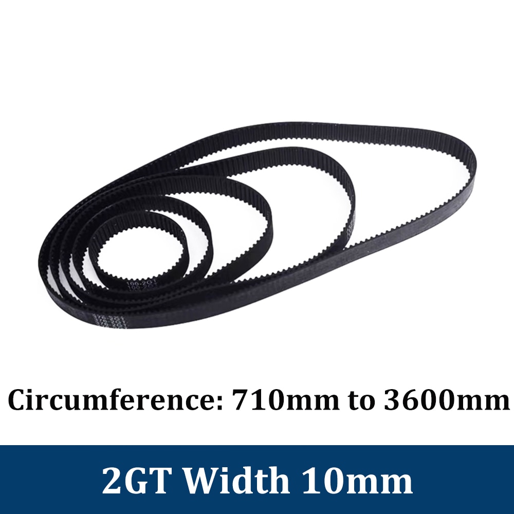 GT2 10mm Closed Loop Rubber Timing Belt 710 752 760 800 900 976 1000 1250 1500 2000 3000 3230 3600mm 2GT 3D Printer Parts 1pcs