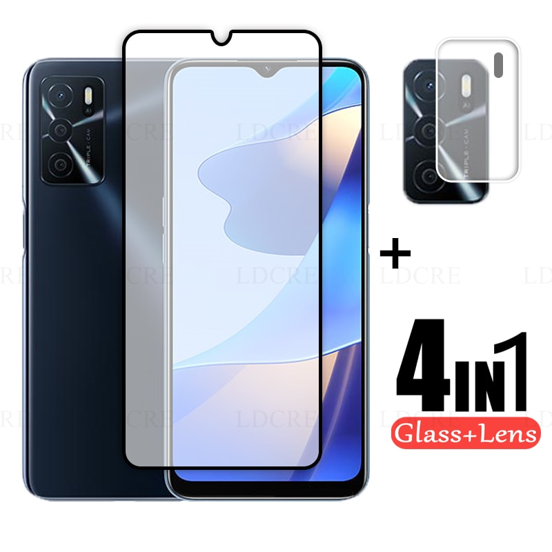 2Pcs For OPPO A16S Glass Full Cover Glass HD FilmTempered Glass for OPPO A16S Protective Glass For OPPO A16S Camera Screen Lens