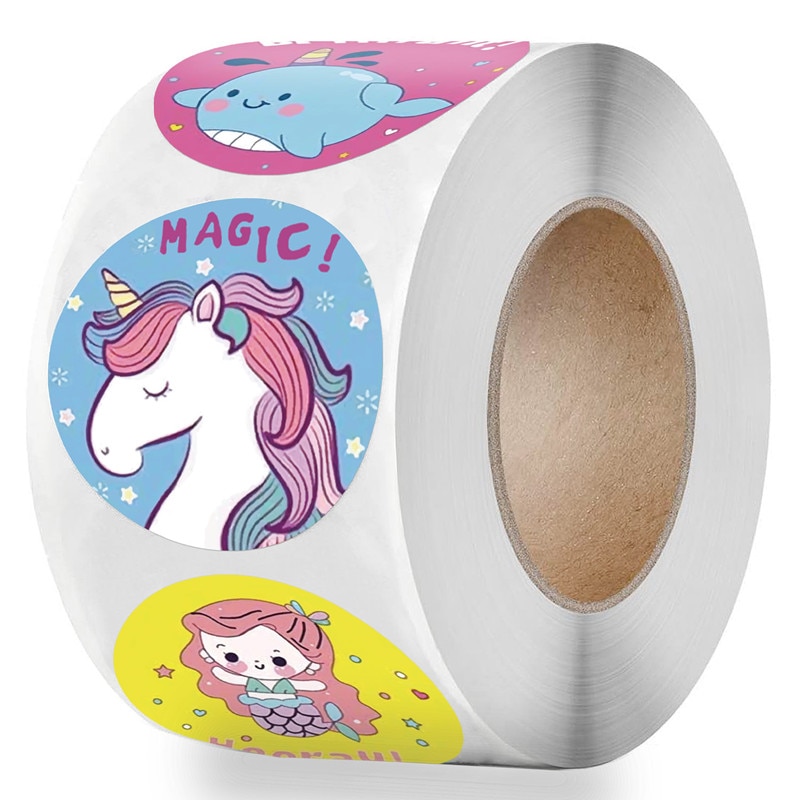 500pcs Kawaii Animal Cute Unicorn Sticker Kids Reward Sticker Gift Decoration Label Stationery Scrapbooking Stickers Aesthetic