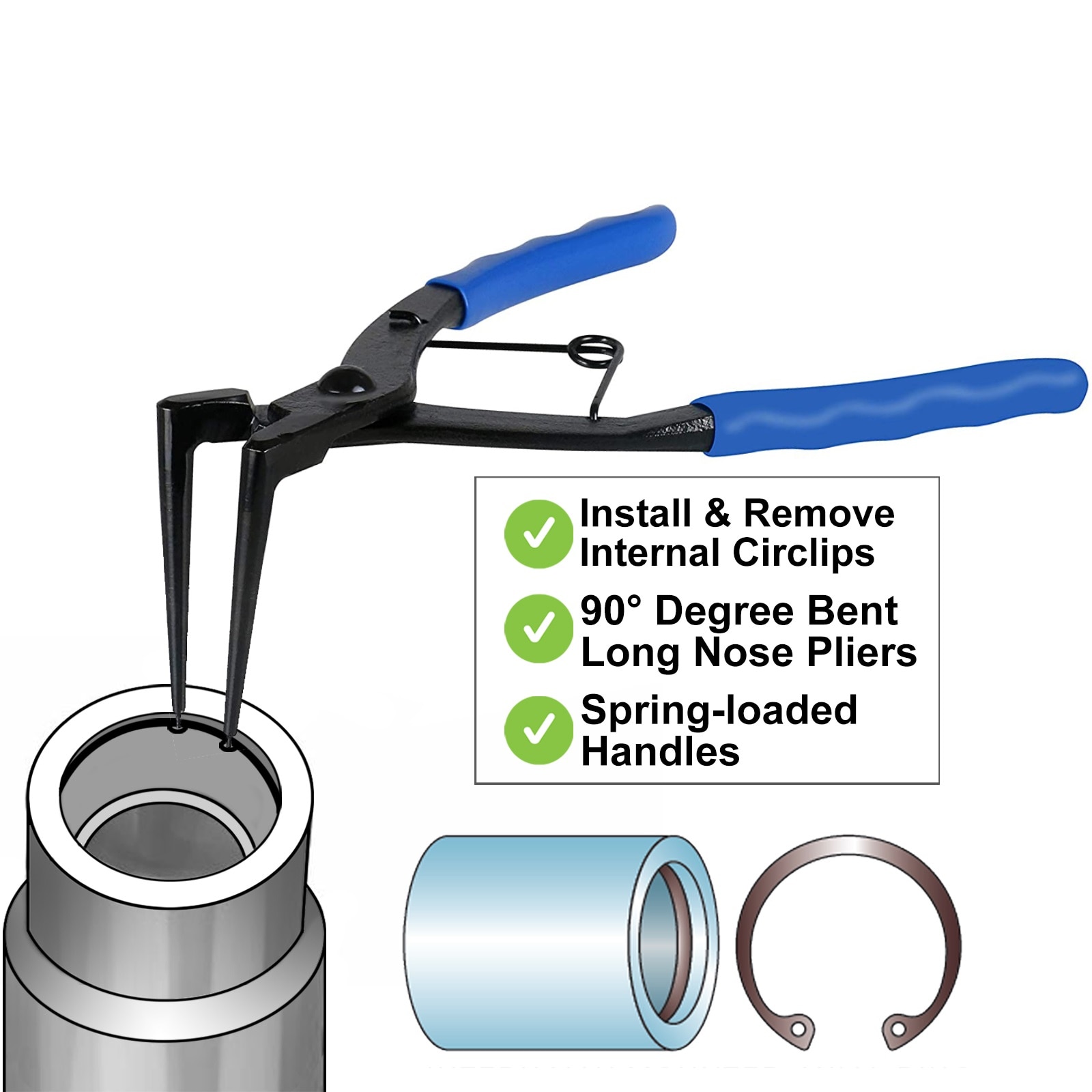 90 Degree Extra Long Snap Ring Pliers Long Nose Internal Circlips Pliers Internal Master Cylinder For Car Motocycle
