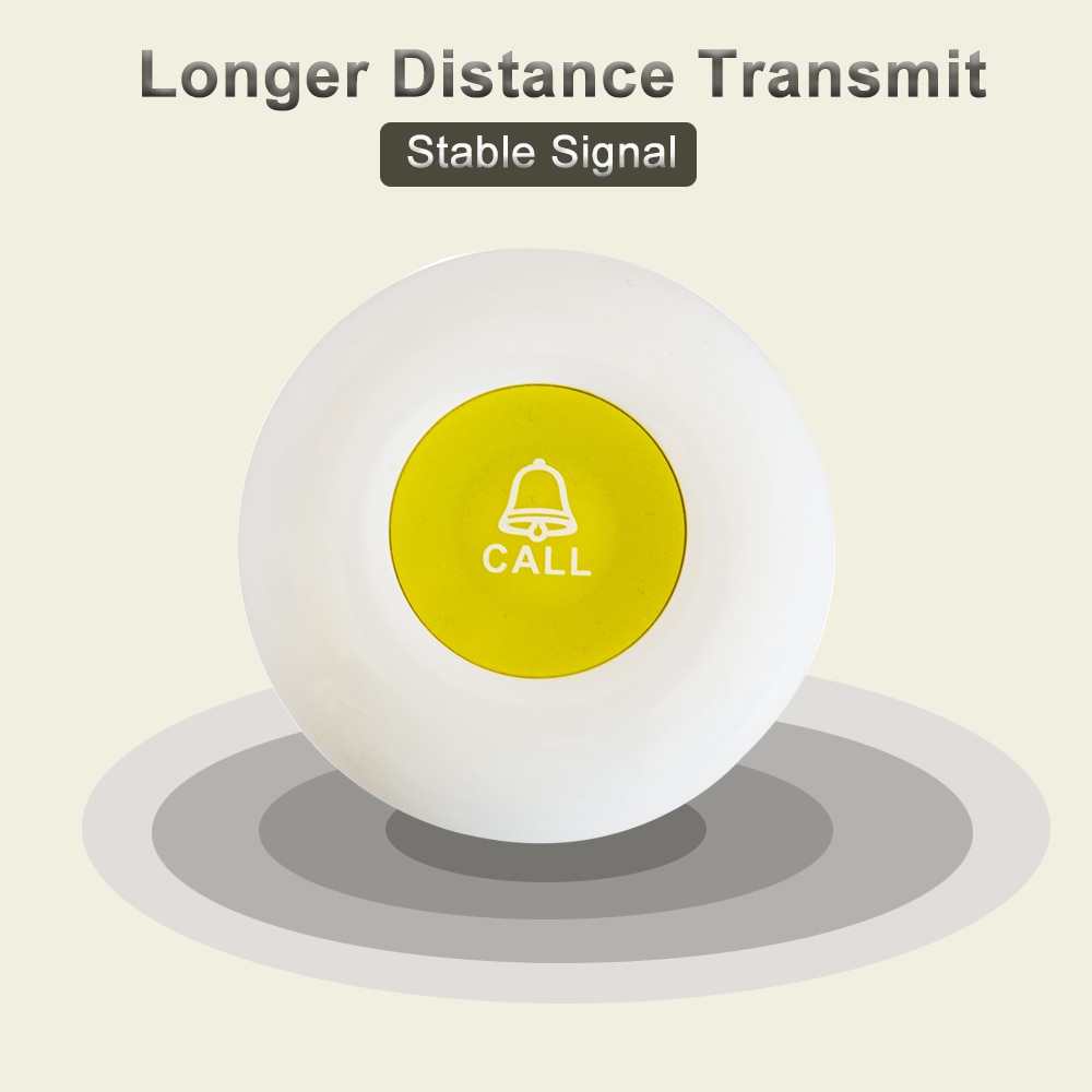 Wireless Paging System Long Distance Transmitter Pagers 10 Waterproof Buttons White For Restaurant Waiter Call Office Cafe