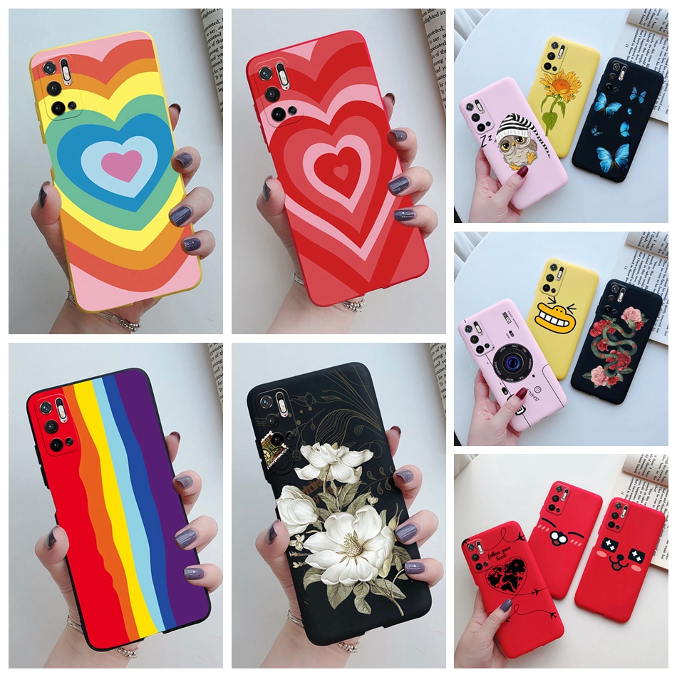 For Xiaomi POCO M3 Pro 5G Case Soft Silicone Love Heart Cover For Xiaomi Redmi Note 10 5G Poco M3 POCOM3 M 3 Pro 2021 Phone Case