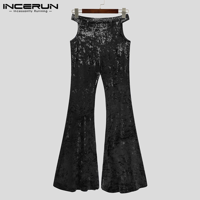 New Men Fashion Pantalons American Style Comeforable All-match Casual Streetwear Pants Cutout Flared Trousers S-5XL 2021 INCERUN