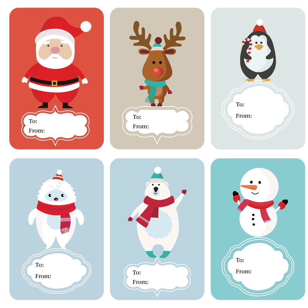 50-250PCS 2*3inch Merry Christmas Gift Name Tags Seal Label Stickers Christmas Snowman Stickers Present Decals Package Supplies