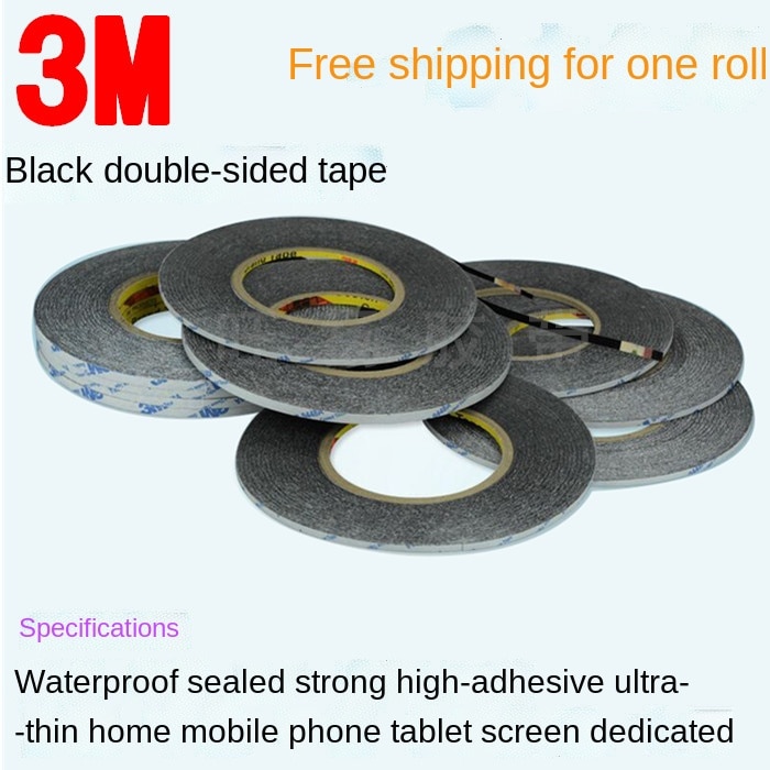 50meters Mobile Phone Repair Double Side Tape Black 3M Sticker Double Side Adhesive Tape Fix For Cellphone Touch Screen LCD