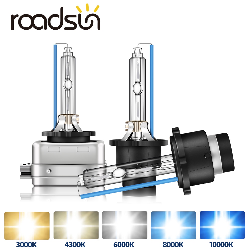 roadsun 2Pcs Headlight D1S D2S D3S D4S Xenon HID Car Bulbs 35W D1 D2 D3 D4 Headlamp 3000K 4300K 6000K 8000K 12000K Auto Lamp 12V