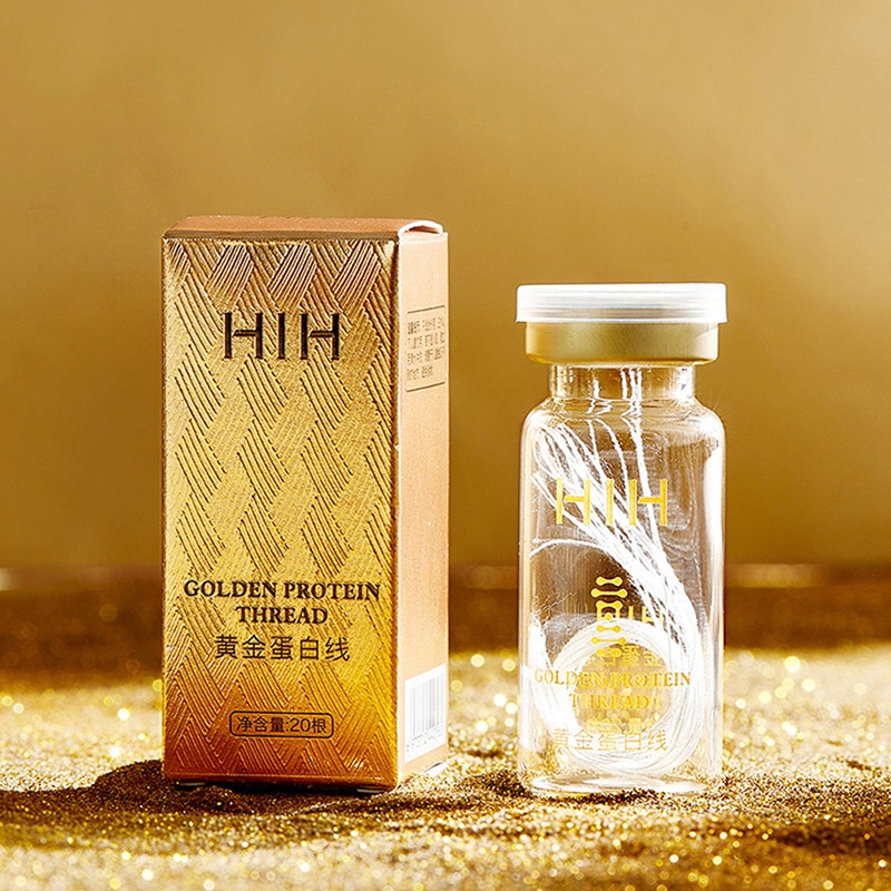20 Lines Hydrolyzed Collagen Face Serum Lines Golden Protein Thread Anti-Wrinkle Firming Fine Anti-Aging Whitening Skin Care
