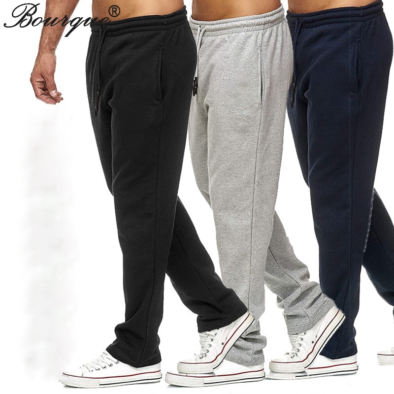 Men Sweatpents Solid Color Casual Loose Elastic Waist Trousers Sport Training Tracksuit Pant Fitness Male Jogger Pants Plus Size