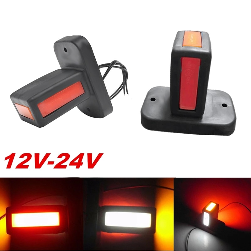 2Pcs 12V-24V LED Truck Side Marker Light Trailer Side Lights Truck Trailer Lights LED Reversing Brake Light Turn Signal