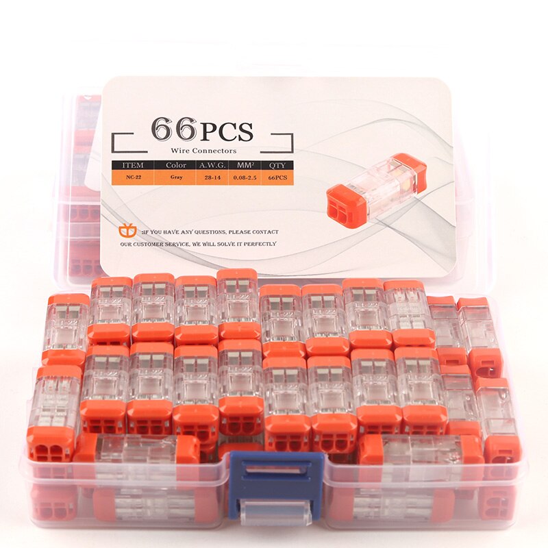 Boxed Mini Quick Wire Connector 2/3Pin Universal Compact Electrical led light Connectors Push-in Butt Conductor Terminal Block
