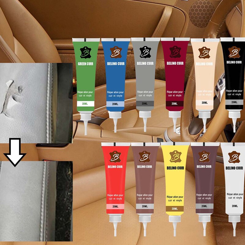 20ml Leather Repair Gel Colorful Car Repair Scratches Cracks Home&Car Seat Leather Complementary Refurbishing Cream Repair P