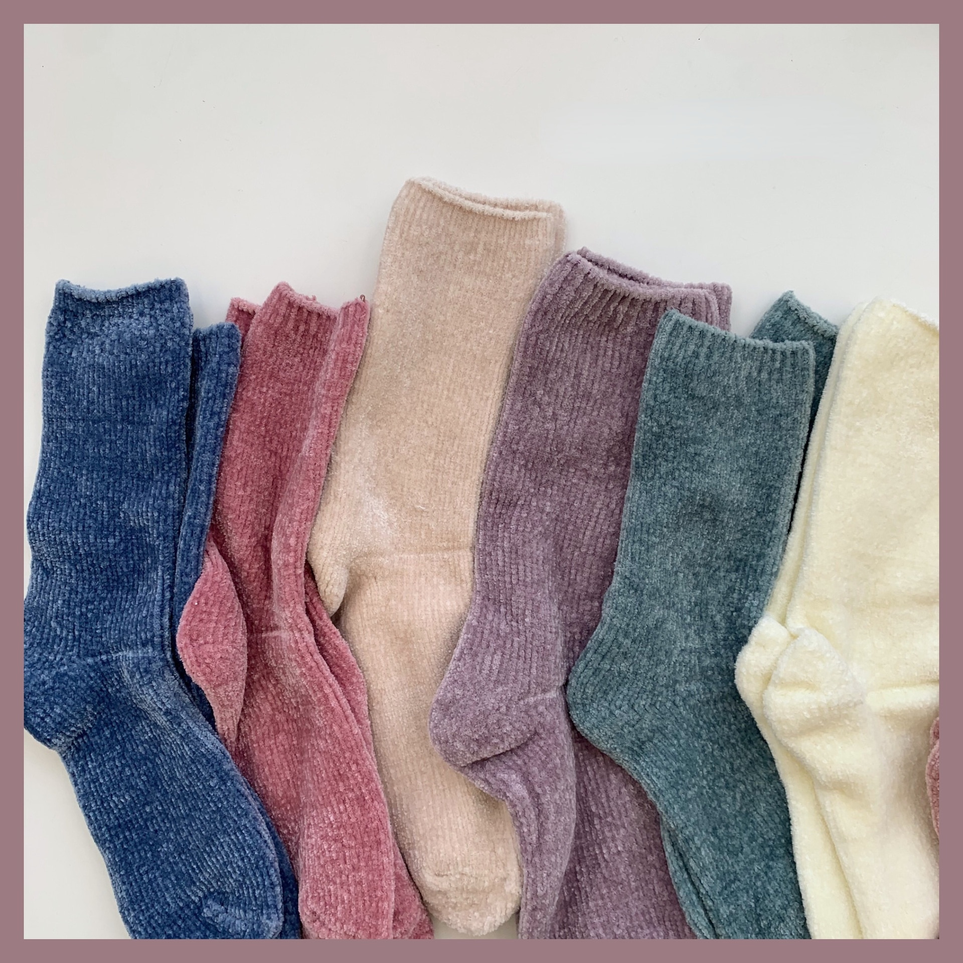 Autumn Winter New Chenille Vertical Strips Thickened Plus Velvet Warm Socks Comfortable Breathable Sweat-absorbent Floor Socks
