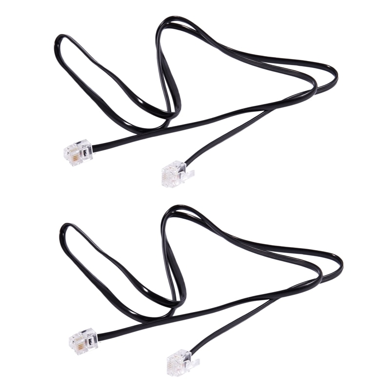 2X RJ11 6P4C Telephone Cable Cord ADSL Modem 1 Meters