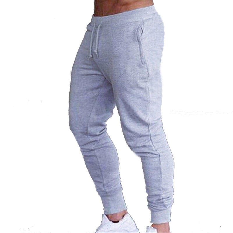 Fitness Muscle Gray Jogging Pants Solid Running Pants Men Sport Pencil Pants Men Cotton Soft Bodybuilding Joggers Gym Trousers