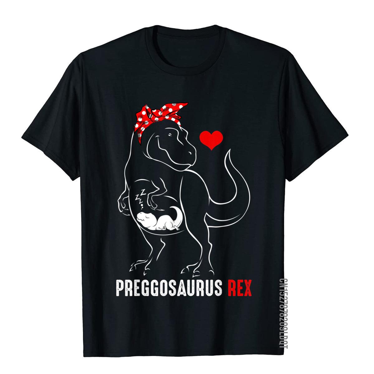 Mamasaurus Pregosaurus Rex Funny Pregnancy Have Kid Gift T-Shirt Top T-Shirts T Shirt Special Cotton Birthday Cool Men's