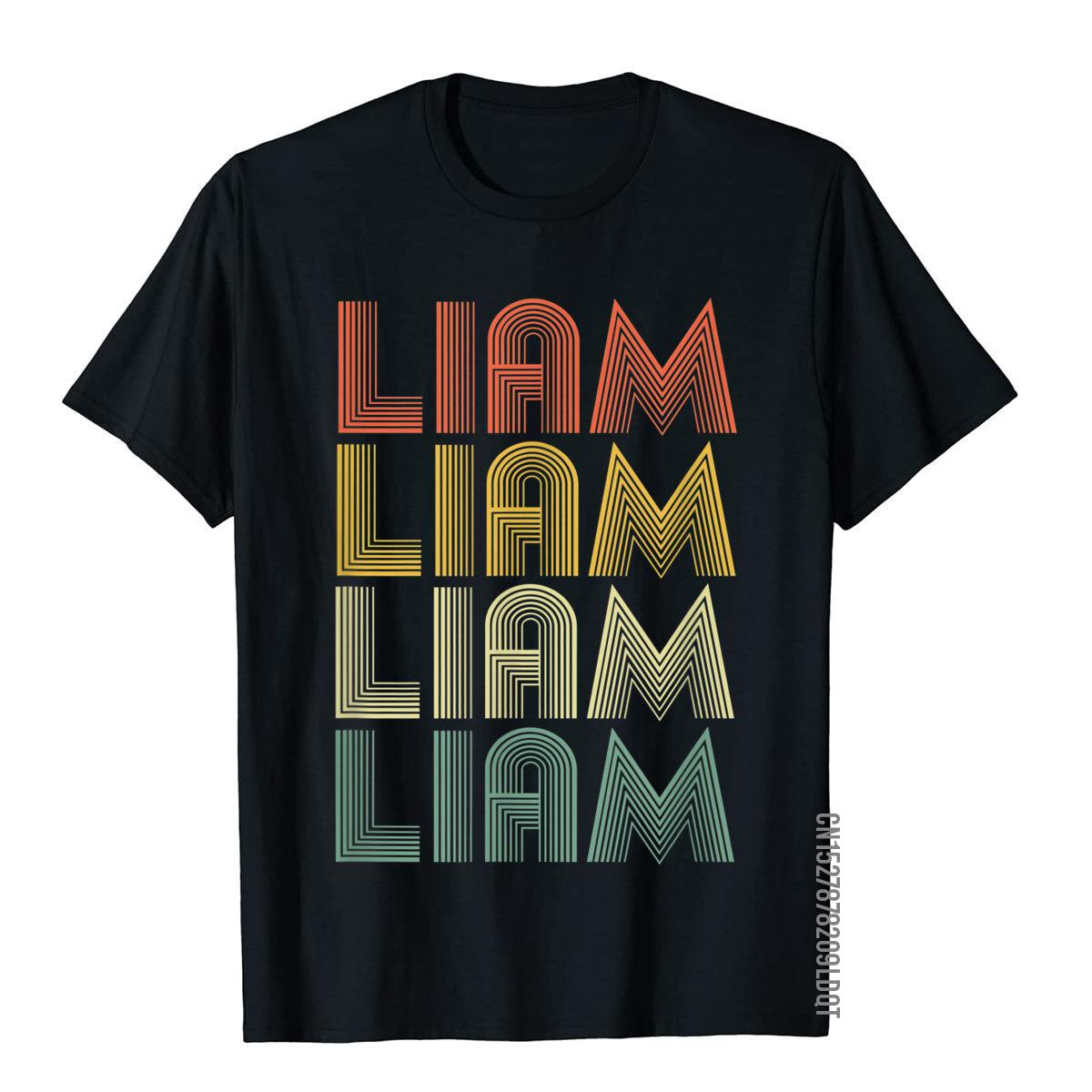 Liam Retro Personalized First Name 70s Vintage T-Shirt Leisure Tees Cotton Male Top T-Shirts 3D Printed Wholesale