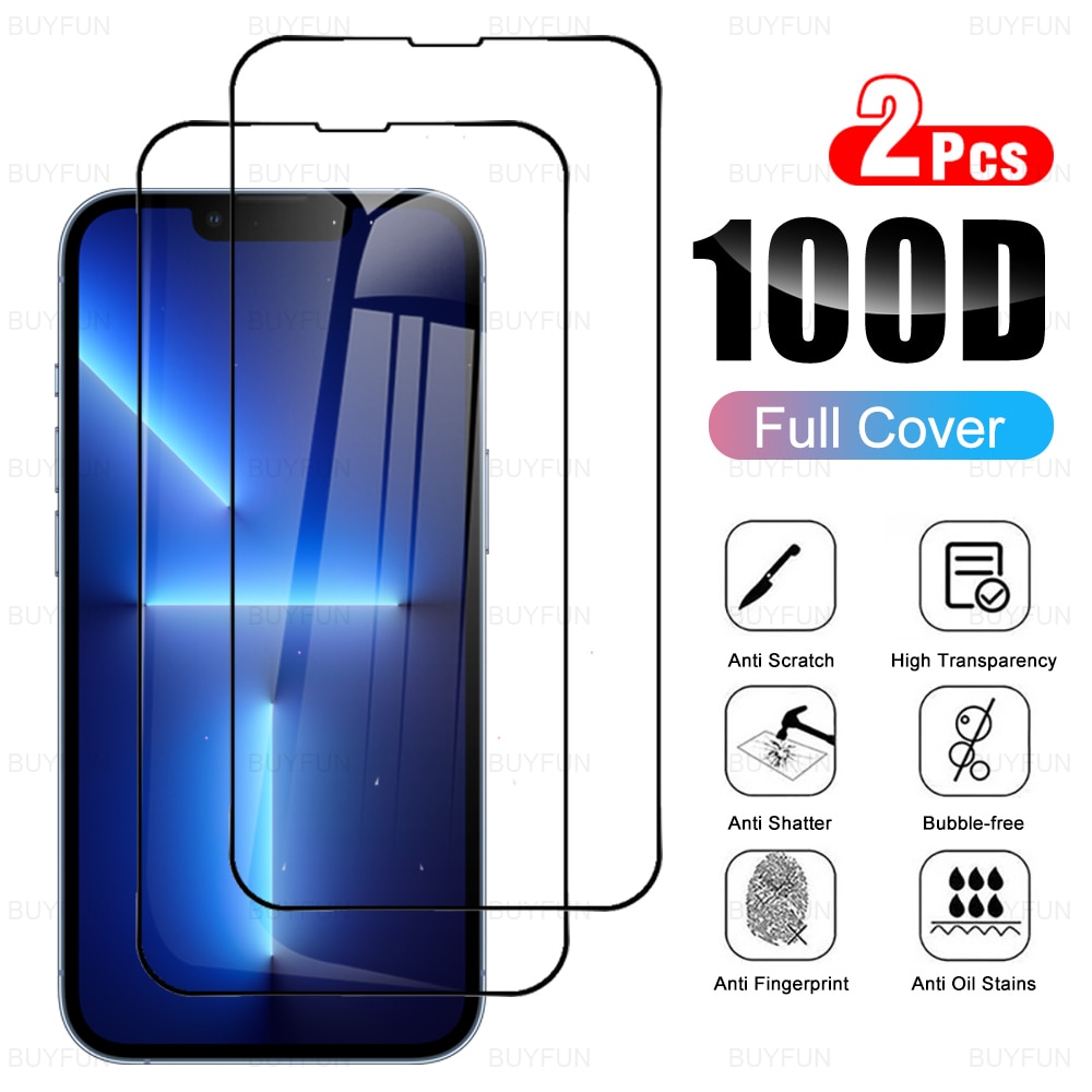 2PCS Full Cover Tempered Glass For iPhone 13 Pro Max Screen Protector For iPhone13 Pro Max 13 Mini 13Pro Safety Protective Film