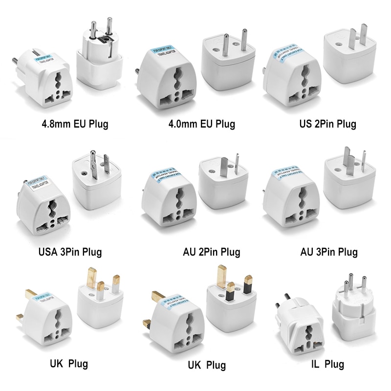 1pcs Universal AU UK US EU Plug Adapter US to EU Plug Converter Australian KR Euro Travel Adapter Power Electric Socket Outlet