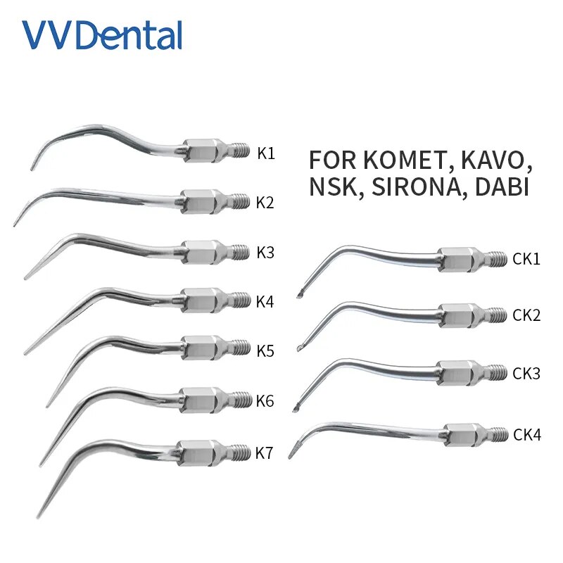 VVDental K1 K2 K3 K4 K5 K6 K7 Scaler Tips For KOMET SONIC LINE AIR KAVO SONICFLEX DABI/SIRONA SIROAIR NSK TI-MAX Scaling