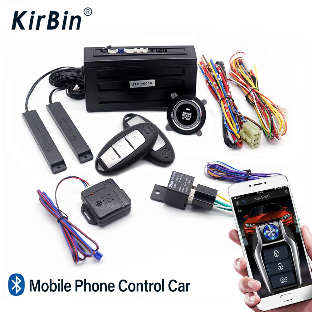 APP Control Car Kit Push Start Stop System Button Engine Intelligent Ignition System Central Locking Car PKE Keyless Entry Auto