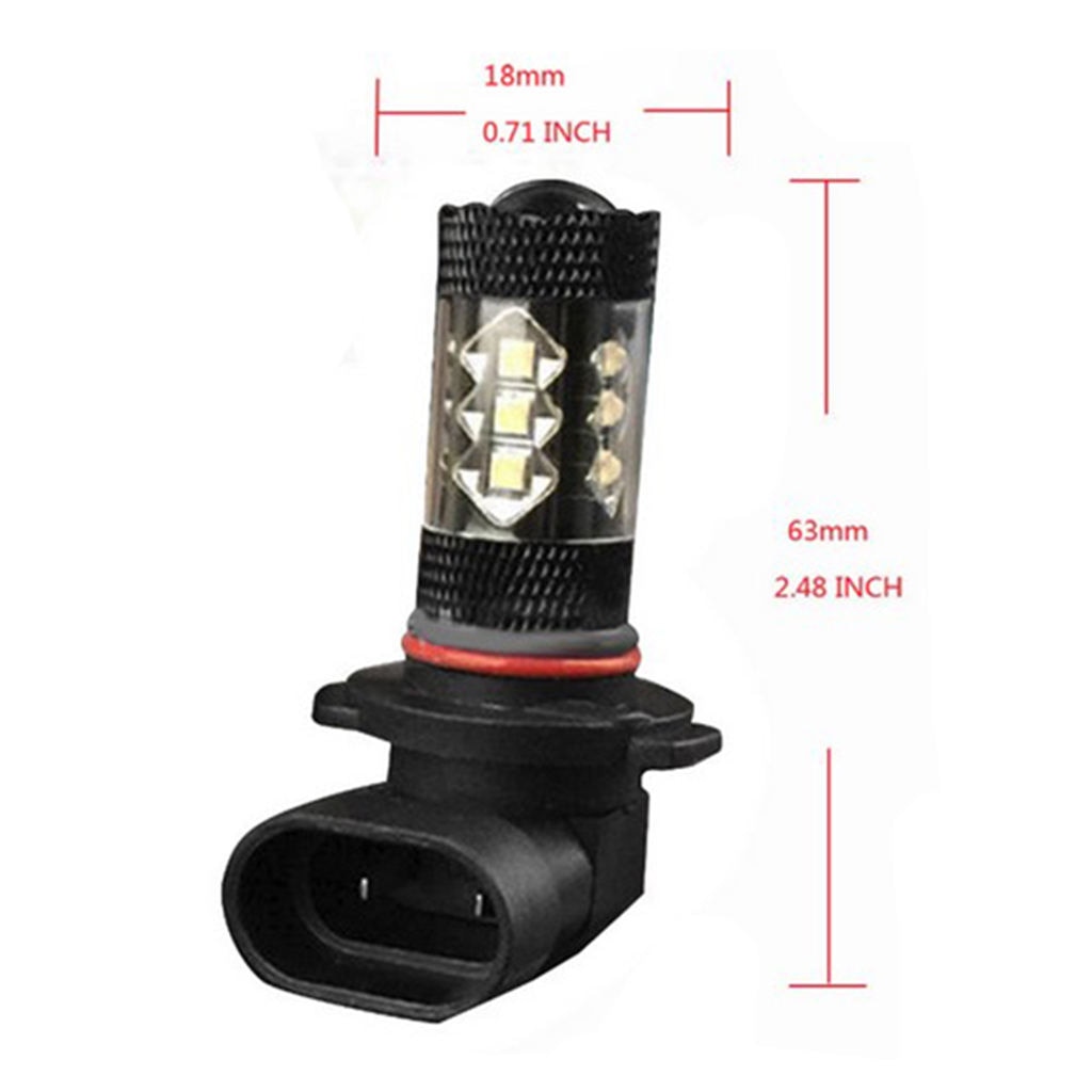 HB4 9006 16-LED 80W 7000K 1920LM High Power Fog Driving Light Bulbs - White
