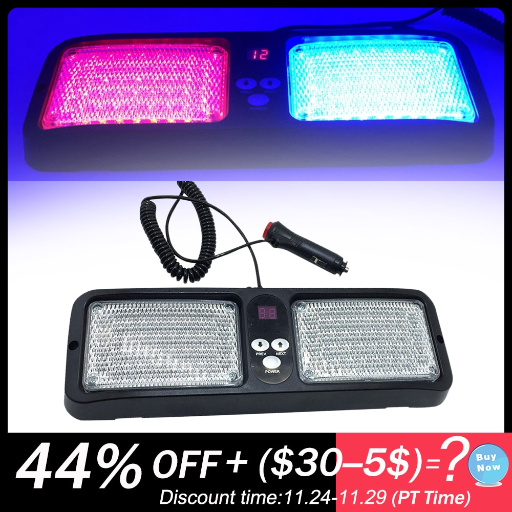 RCL Red Blue 86 LED Sun Visor Emergency Strobe Lights 12 Flash Modes Hazard Police Warning Light For Law Enforcement Vehicle New