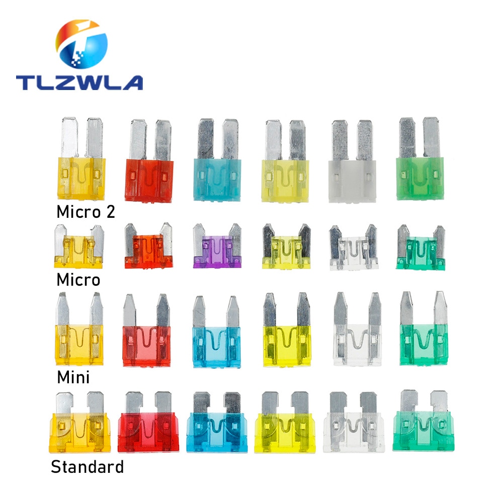 Fuses Standard Mini Micro 2 Car Fuse 2A 3A 5A 7.5A 10A 15A 20A 25A 30A 35A 40A Amp Clip Fuse Set for Car Truck Mini Small Medium