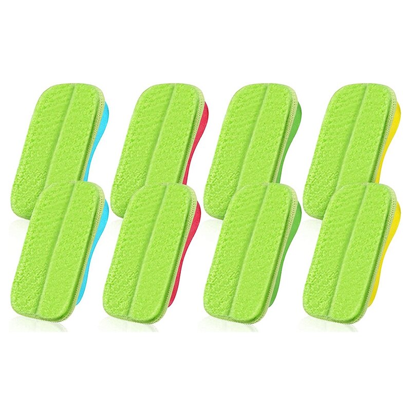 6 Pieces Washable and Reusable Microfiber Chalk Eraser Magnetic Chalkboard Dry Erase Detachable Chalkboard Eraser