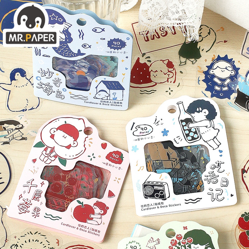 Mr. Paper 4 Designs oo Sauce's Mindful Thought Series Large Sticker Pack Creative Sticker Handbook Material Decorative Stic