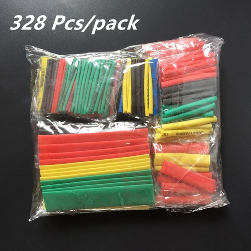 164 Pcs/set Heat Shrink Sleeving Tube Tube Assortment Kit Electrical Connection Electrical Wire Wrap Cable Waterproof 2:1