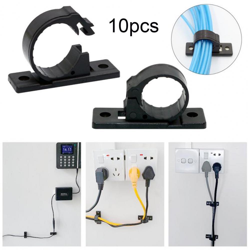 Punch Free 10Pcs Useful Data Line Organizer Wire Storage Clips Plastic Wire Storage Buckle Solid for Desk
