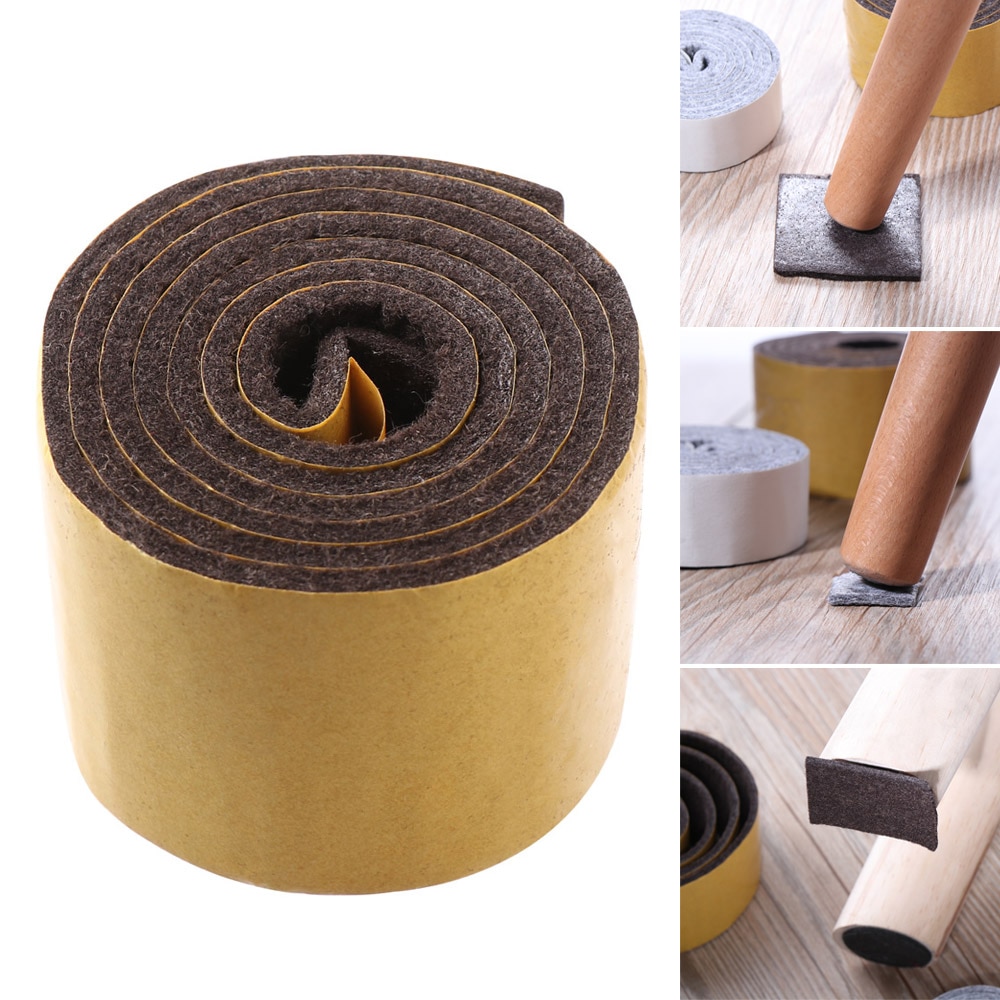 100cm/Roll Self-Adhesive Felt Furniture Leg Pad Floor Protector Anti-slip Mat Wear-Resisting Anti Noisy Table Chair Leg Bumper