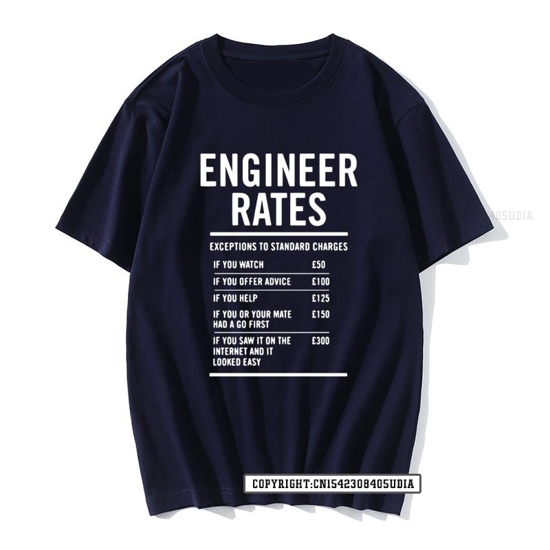 Engineer Labour Rates Mens Funny Fathers Day Dad T-Shirt Mens T Shirt Unisex T Shirt Tops T Shirt Faddish Hip Hop Cosie Men&apos