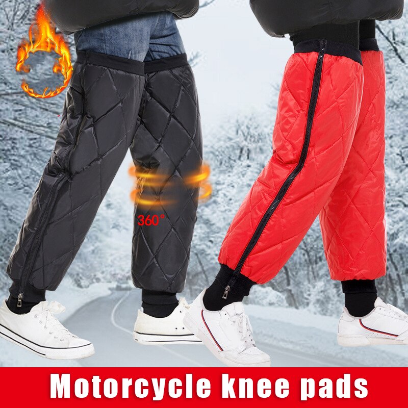 Winter Cycling Knee Pads Waterproof Warming Zipper Windshield Portable Riding Equipment for Women Men A66